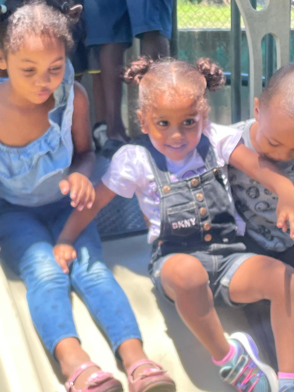 Kids on slide